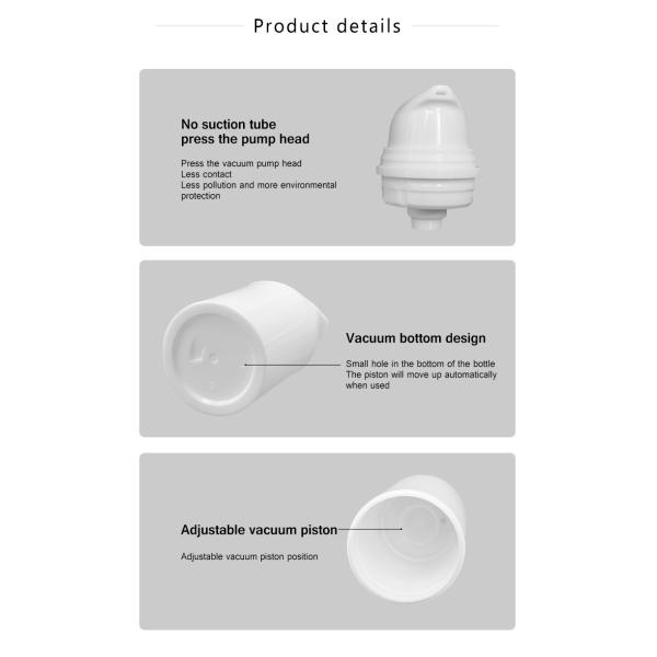White Empty Airless Pump Bottles , Cosmetic Packaging Container 15ml 30ml 50ml
