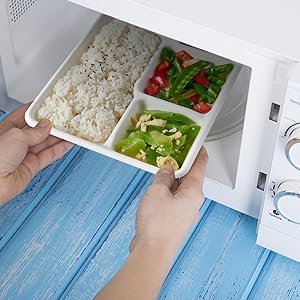 Compostable 6 Compartment Plates, 90 Pack Compartment Paper Plate, 12.5 * 8.6 inch Disposable School Lunch Trays