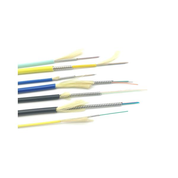 10D Bending Radius Direct Indoor Spiral Steel Armored Optical Cable 1-12 Core 1km