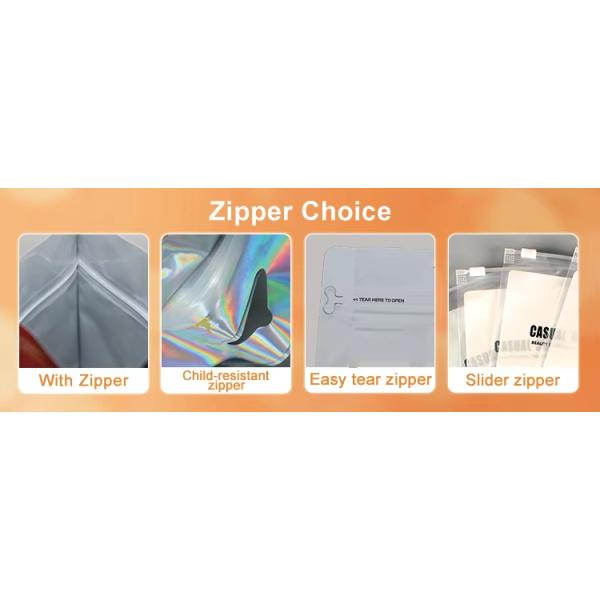 Bolsas de comida Mylar impresas a medida con cremallera a prueba de humedad