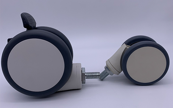 Колеса рицинуса полиуретана 5 дюймов двойные для оборудования вагонетки медицинского