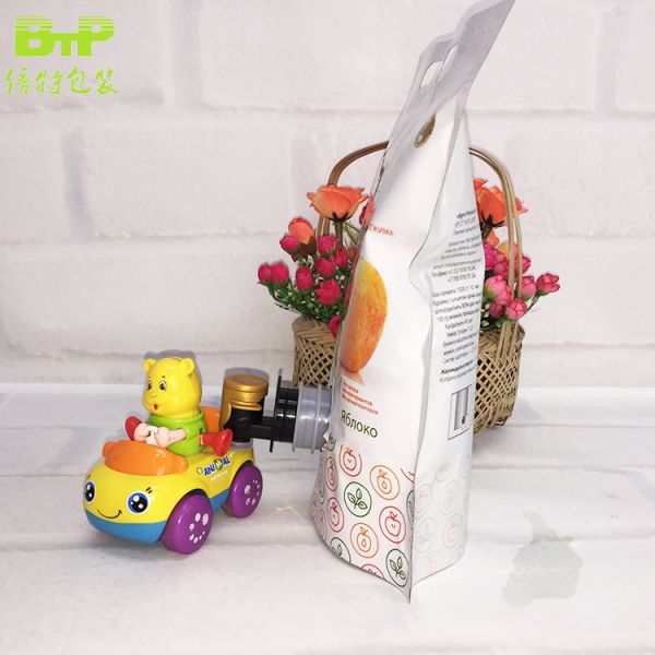Stand-up Pouch Vertical Beverage Bags with Valve Spout, Packaging Beverage Bags with Plastic Packaging for Baby Food Spray Bags