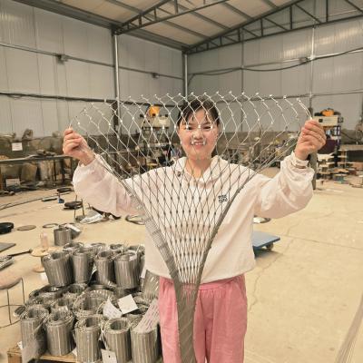 Animal Fence Construction Flexible Balustrade Stainless Steel Wire Rope Mesh For Plant Climbing Mesh / Cable Mesh