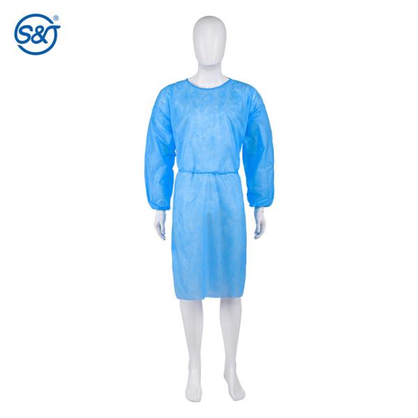 Visitor Isolation Ppe Aami Level2 Protective Hospital Gowns Disposable Gown with Elastic Cuff