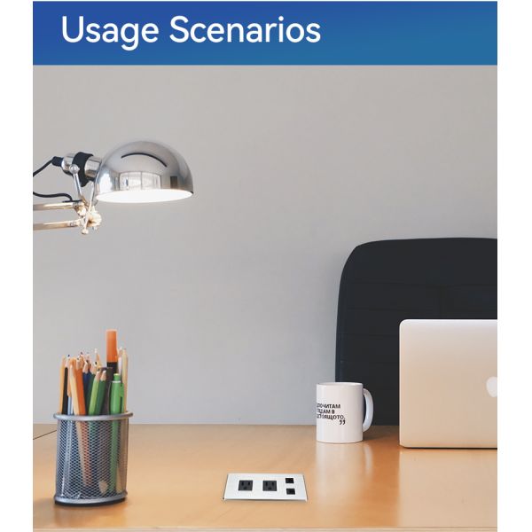 Desktop Recessed Power Strip Conference Table Outlet Hub Embedded Connectivity Box