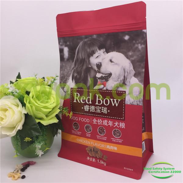 Les sacs de gousset de fond plat de tirette d'animal familier tiennent la preuve