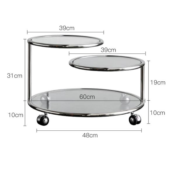 Modern EUROPEAN Design Glass Top Coffee Table with Rotating Function and PU Leather Cover