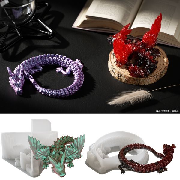 DIY Crystal Dropping Gel Mirror Crystal Dragon Joint Dragon Crystal Cluster Dragon Flying Dragon Wings Dragon Silicone Mold