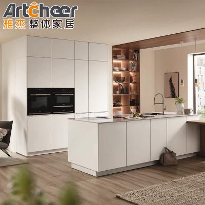 Radius Beveled Edge Solid Wood Melamine Kitchen Island for Modern Apartment in Philippines