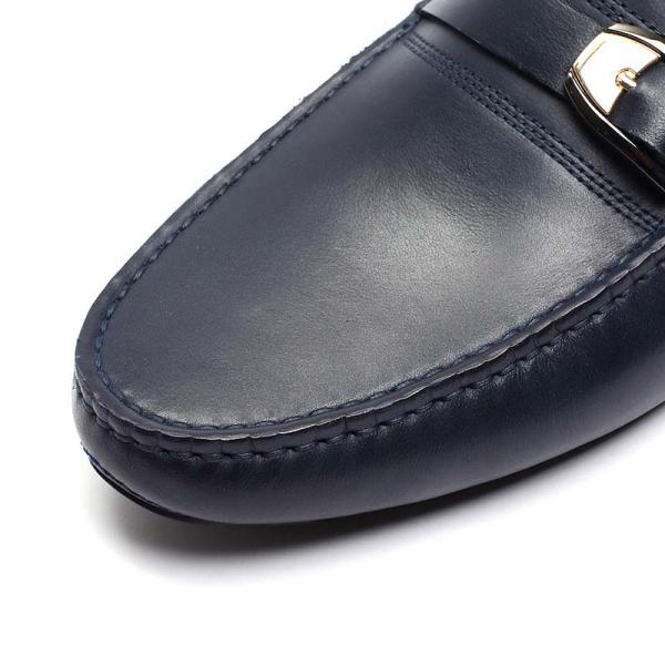 ODM Slip On Euro 39size Mens Leather Moccasins Dark Blue