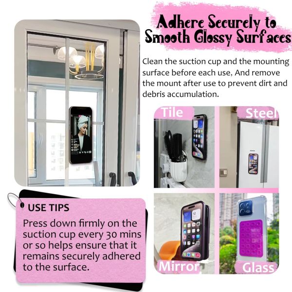 Portable 24 Sucker Double Sided Acrylic Adhesive Silicone Mobile Phone Holder Low Noise Soft Selfie Case Anti-Shock Removable