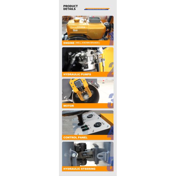 30% Grade Ability Hydraulic Diesel Engine Manual Road Roller with KYB Hydraulic Pump