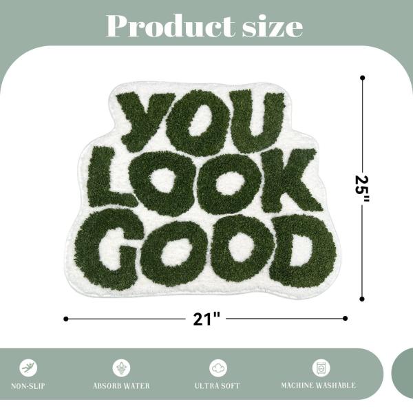 Polyester Fiber Letter Flocking Living Room Floor Carpets Minimalist Water Absorption