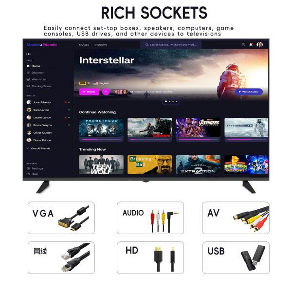 Téléviseur LED intelligent 4K de 55 pouces avec WebOS et télécommande magique