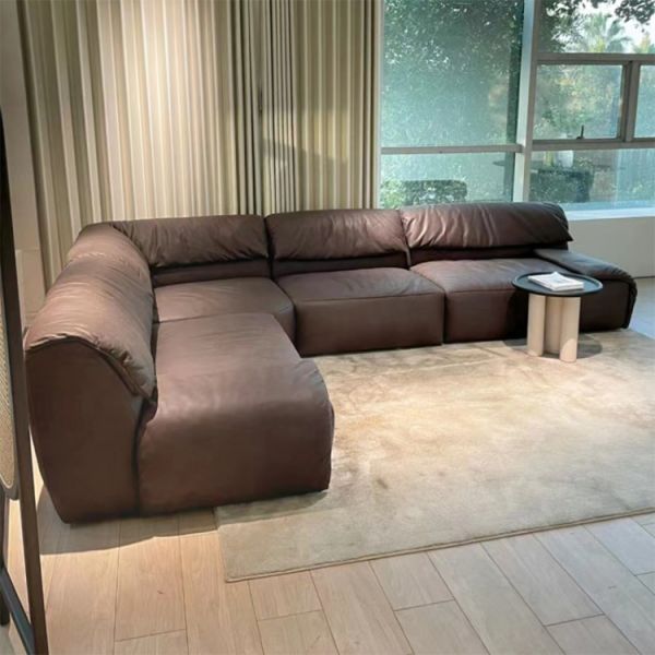 l Shape 7 Seater Sofa Set with Corner Seat Luxury Leather Sectional Sofa Modern Living Room Sofa Set