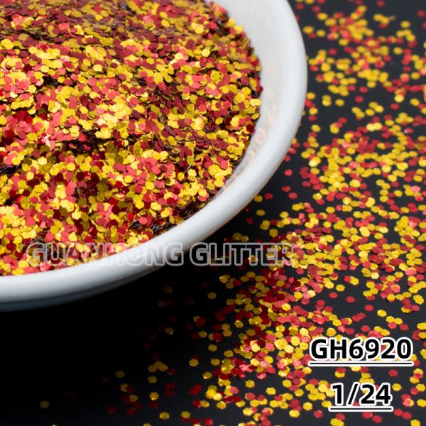 Bulk Holographic Golden Aluminum Glitter Hexagonal Pigment Injection Grade