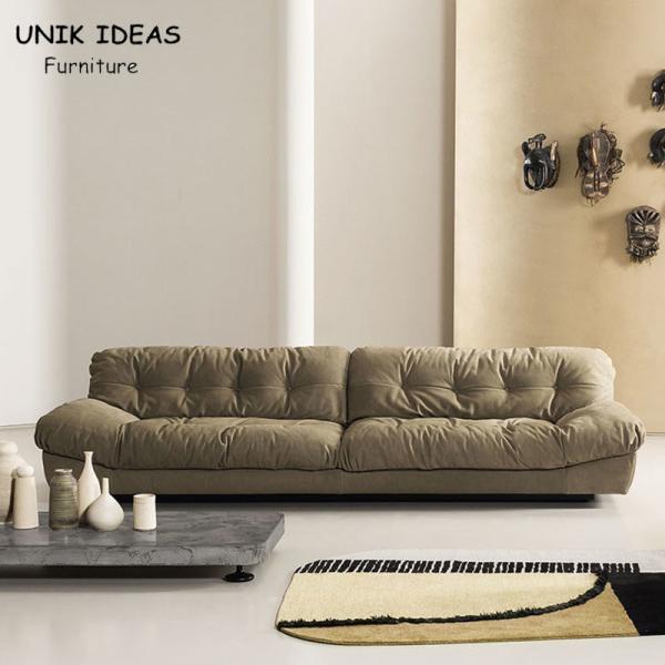 Sofa Sectional Chaise Lounge Furniture minimalista italiano 3 Seat 2.2m cinzentos modulares