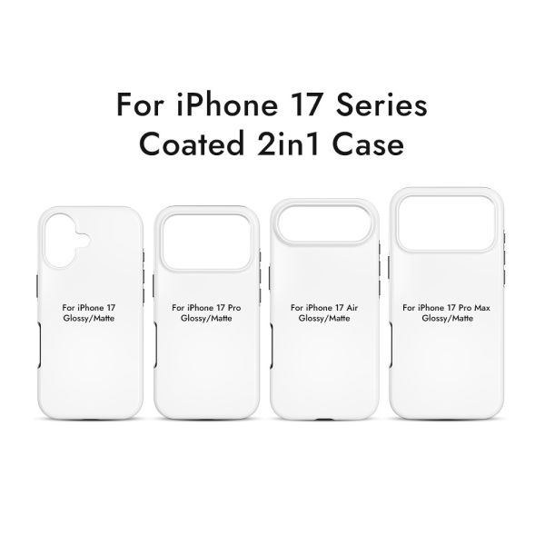 3D TPU+PC Sublimated Blanks Tough Coated Cell Phone Case Sublimation 2 In 1 Phone Case For Iphone 17 Series