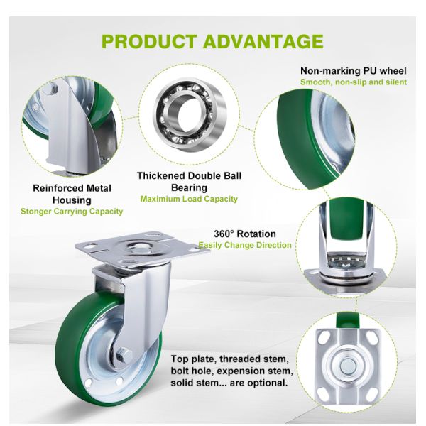 Industrial High Load 200-300 KG Mid Heavy Duty Trolley Swivel Caster Wheel 4″/5″/6″ Sizes