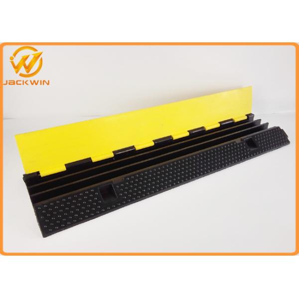 3 Channels Rubber Cable Protector Ramp Cord Cover 20 Ton Weight Capacity 1000 * 300 * 50 mm