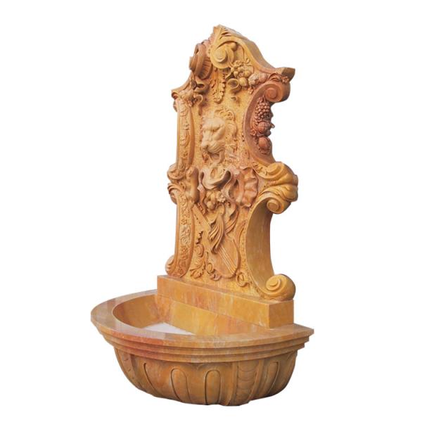 Garden stone wall fountain carving statue water fountain ,stone carving supplier