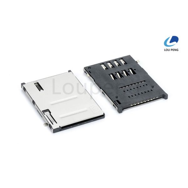 Hl Temp Plastic UL 94V-0 Rated SIM Holder Connector Gold Plated Contact Operating Temperature Range Minus 40 Celsius Plus 105 Celsius