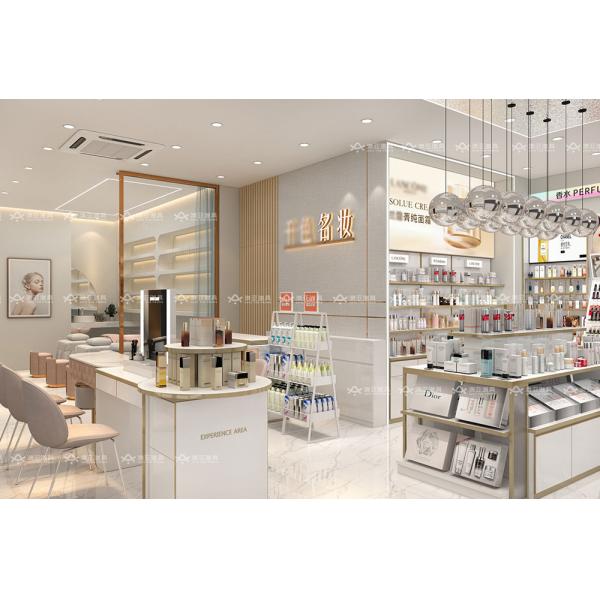 Skincare Shop Retail Display Furniture End Cap Cabinet Interior Design OEM