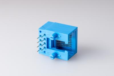 El plástico lleno RJ11 RJ45 Jack sin la etiqueta llevada abajo 8P8C escoge el azul del color del puerto