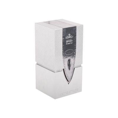 Caixas impressas feitas sob encomenda luxuosas do perfume com logotipo de gravação do cartão de prata