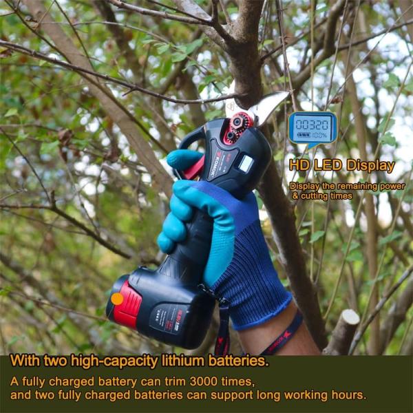 KOMOK Cordless Electric Pruning Shears 2000mAh Battery For Branches Cutting