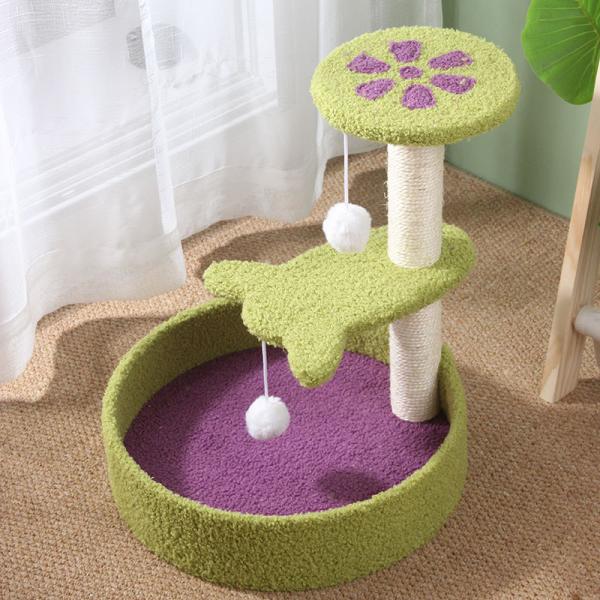 Electric and Not Electric Cat Toy Sisal Short Plush Stable Scratcher Tower for Market