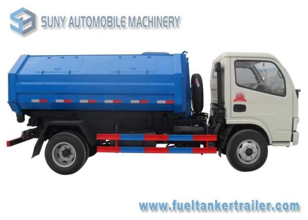 Dongfeng 4 - 5m3 Diesel Arm Hook Garbage Trucks , 4x2 Drive Refuse Truck