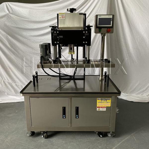 Electric Automatic Bottle Screw Capping Machine Four Wheels Filling Line