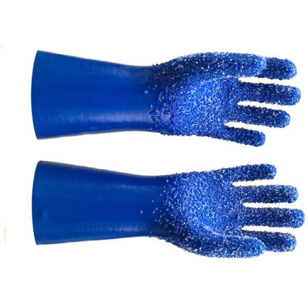 Single Dipped PVC Dotted Gloves Gauntlet Interlock Liner Stable Working