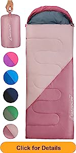 Outdoor Camping Children Sleeping Bag, Fit Boys and Girls 4 Season Comfortable Compact Sleeping Bag Mummy Camping