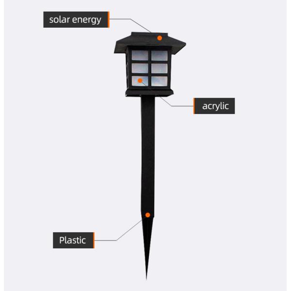 IP66 5W Solar Lawn Lamps , 400mAh LED Decorative Solar Garden Lights