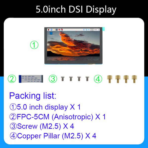 5,0 модуль LCD касания модуля 800*480 MIPI IPS TFT DSI Pi поленики дюйма Multi