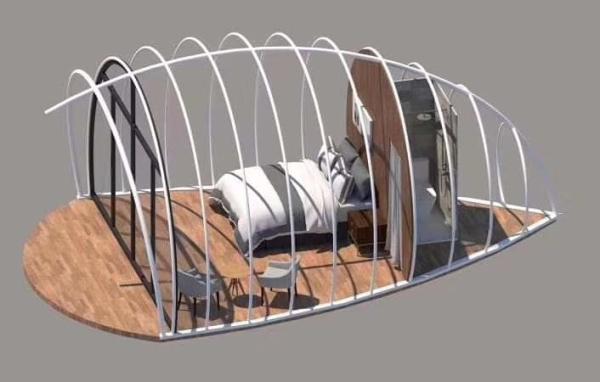 6mx10m Metal Outdoor Glamping Tent luxo para 2 pessoas