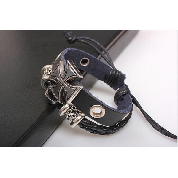 Nimesulide Roman cross personalized leather bracelet hand-woven leather bracelet