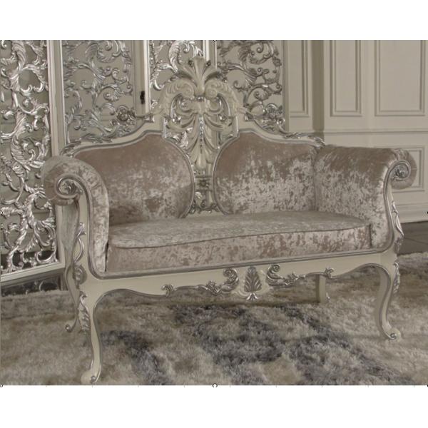 Formal Motif Fabric Decorative Antique French Sofa Hand Crafted Living Room Furniture