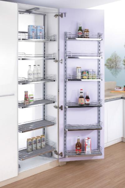Retire os acessórios contemporâneos da cozinha da cesta de fio de aço inoxidável ou o depósito da despensa do ferro