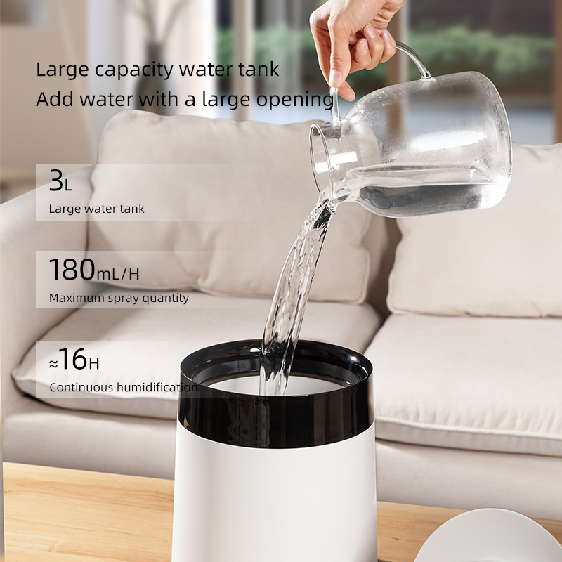 Customized 3L Water Tank 360 Nozzle Cool Mist Top Fill Quiet Rapid Ultrasonic Humidifier for Bedroom Baby Nursery and Plant