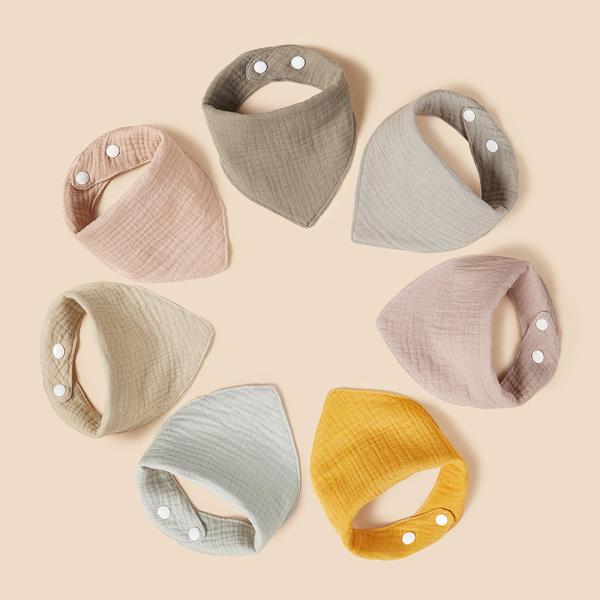 Factory Wholesale Baby Bibs For Feeding Muslin Cotton Stuff Crepe Cotton Bibs Bavoir