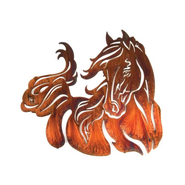Профессиональная большая скульптура металла искусства стены дикой лошади для домашнего украшения