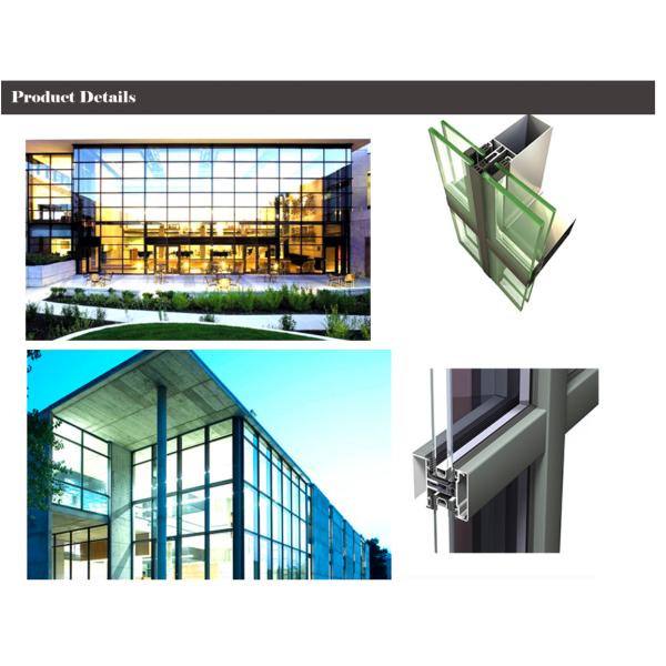 Unitized Glass Curtain Walls System Waterproof Exterior Aluminium Frame Structural Design