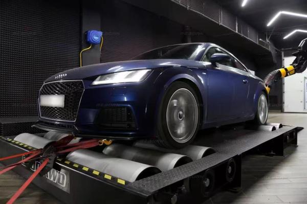 Cartesykj máquina dinámica de 4 ruedas chasis dinamómetro máquina de caballos de fuerza con 5 rodillos en Rusia