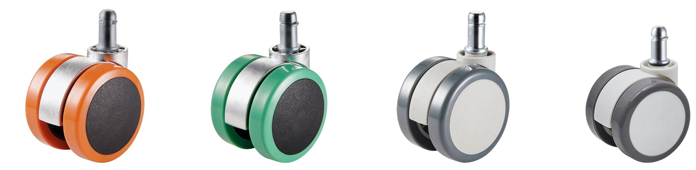Small Mini Castor Anti-Shock 60mm Quiet Operation Threaded Stem Caster Wheel For Furniture Office Chair 
