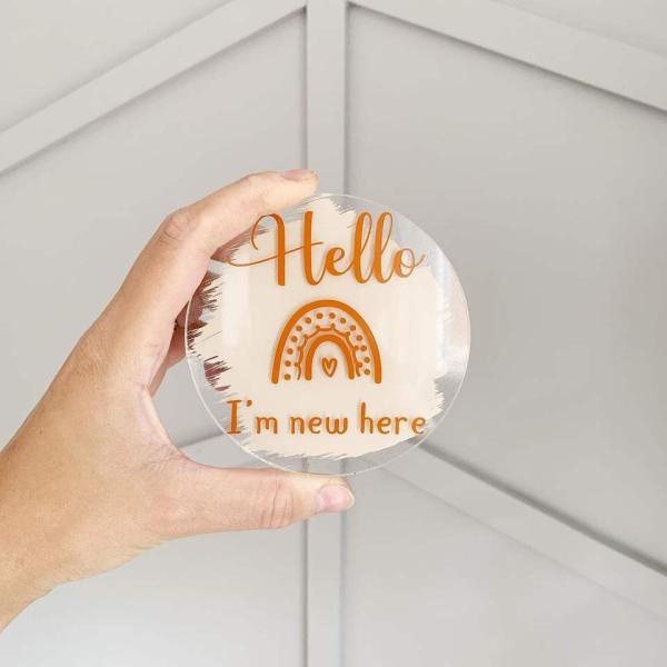 3D Recording Wooden Milestone Disc Baby Birth Wooden Monthly Milestone Cards