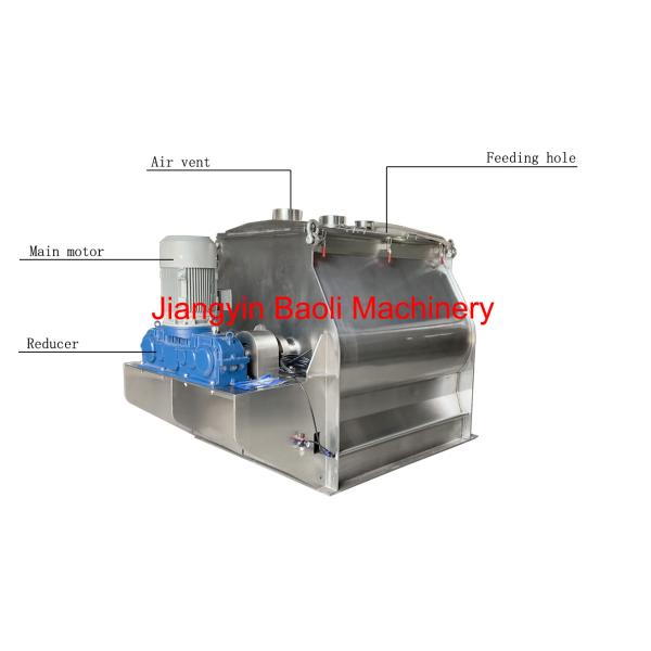 Industrial Ribbon Powder Mixer 300L Capacity 4-22kw Motor