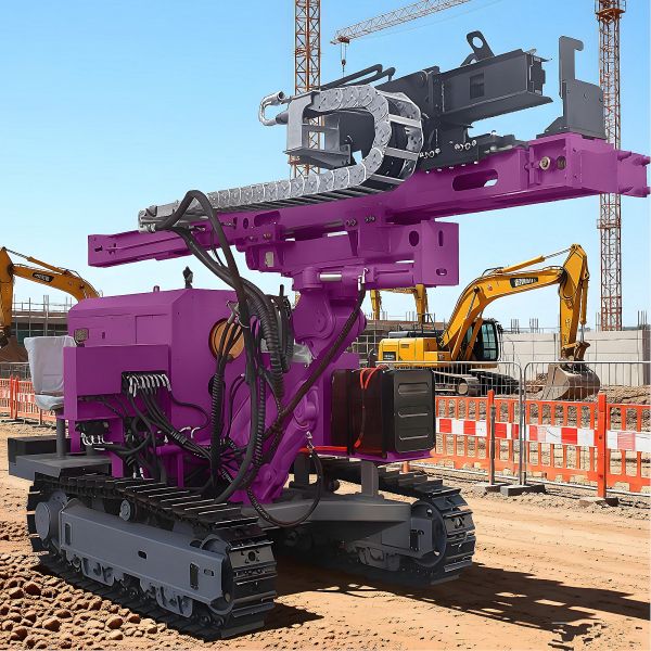 Anchor Piling Rig FIexible Angle Adjustment Hydraulic Drilling Rig Photovoltaic Pile Driver Machine